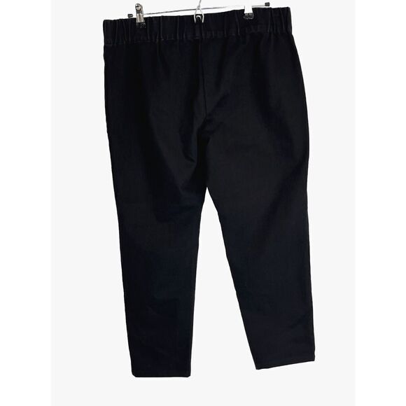 Soft Surroundings Black Jeans Size XL Straight Leg Elastic Waist Pull on - Picture 1 of 12